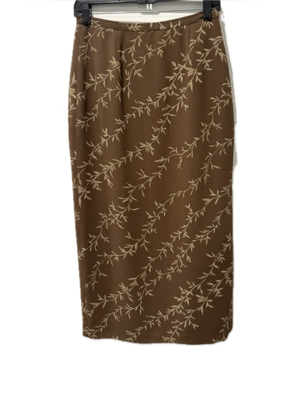 Vintage Floral Midi Skirt in Brown